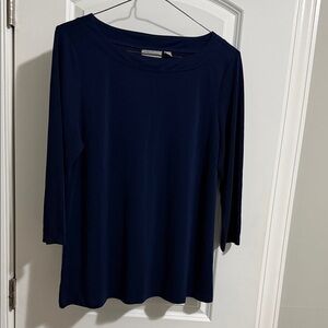 Susan Graver Dark Blue Long Sleeve Top